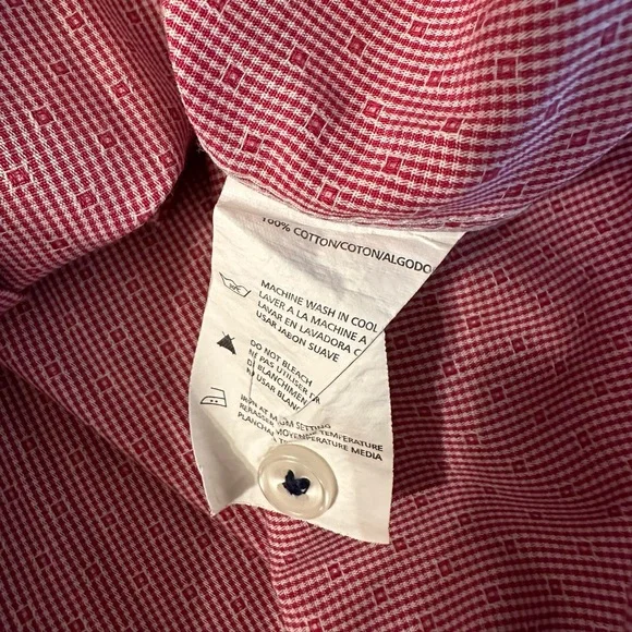 Lorenzo Uomo Red Long Sleeve Button Down Collared Dress Shirt Sz XL - Picture 9 of 9